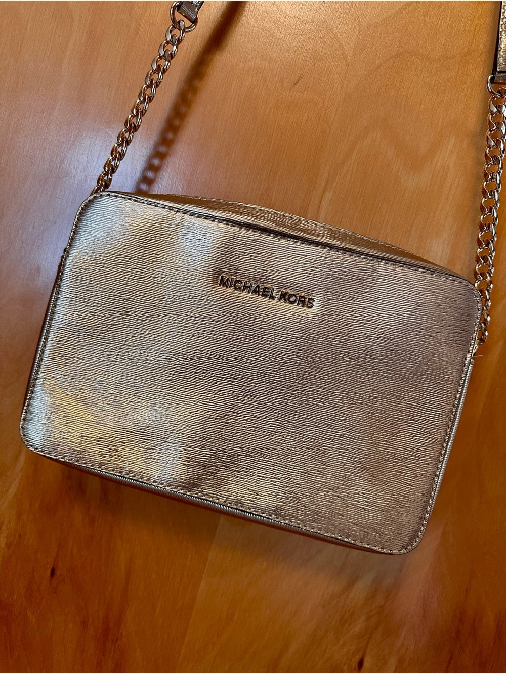 Michael Kors Rose Gold Chain Strap Crossbody Bag